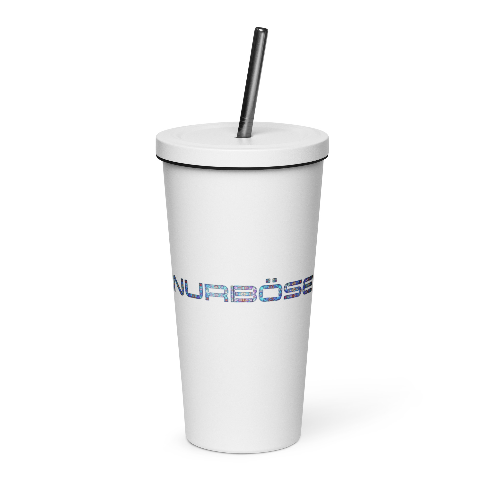 Nurböse Signature Insulated Tumbler With A Straw – Weiß