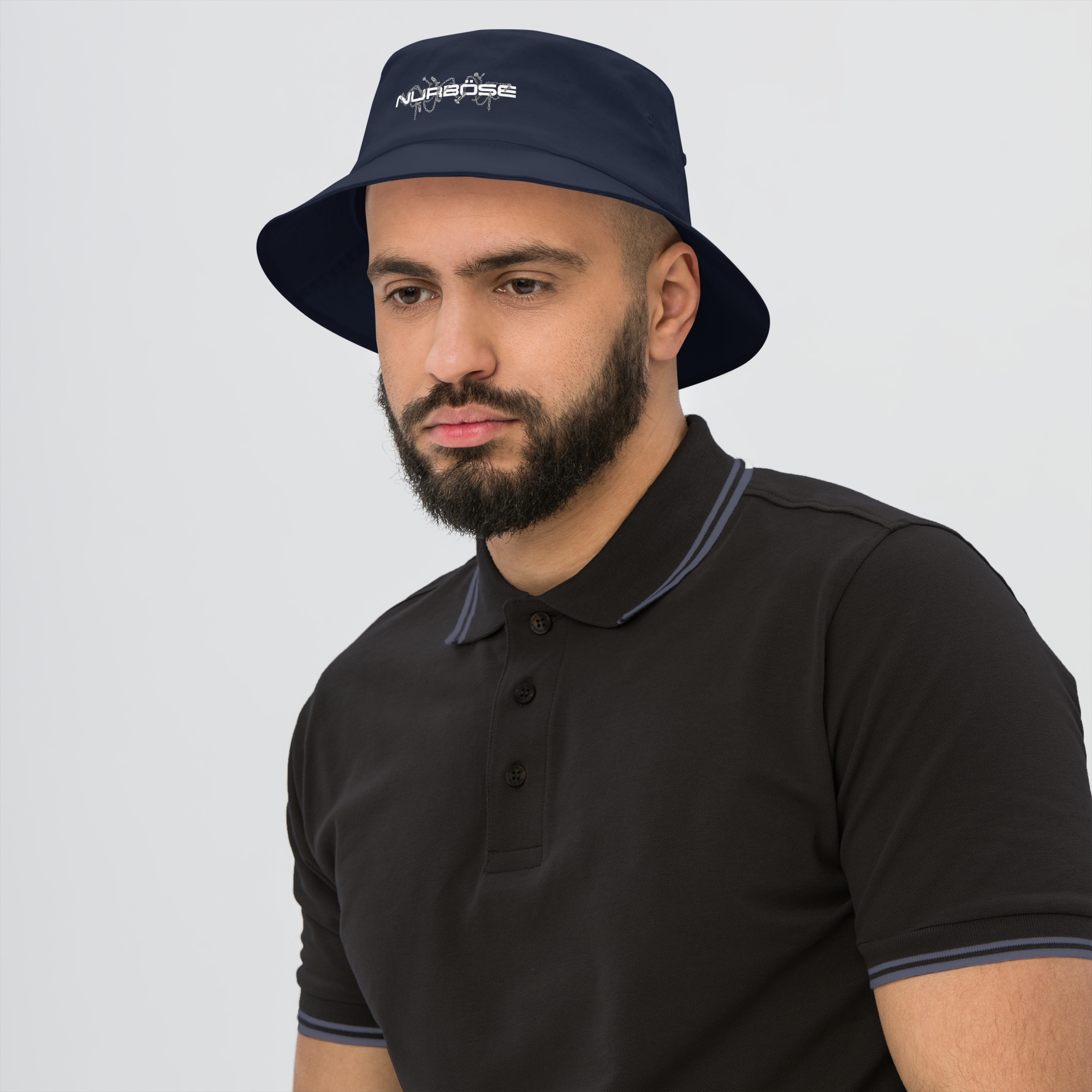 Unisex Signature Old School Bucket Hat Plug – Navy