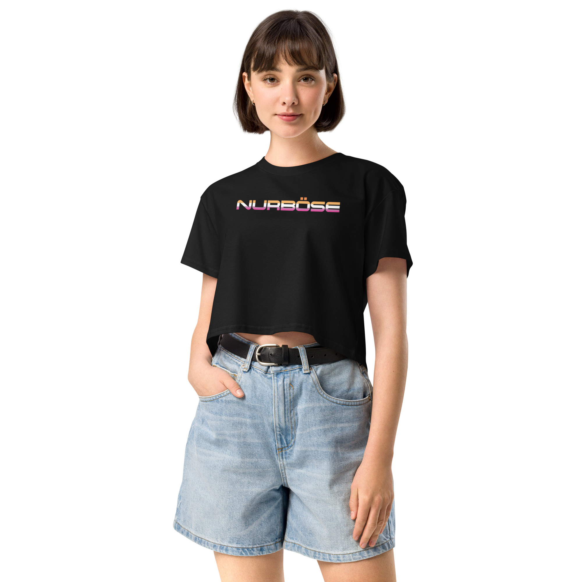 Unisex Organic Crop Top lesbian Pride/ Not your girl – Schwarz