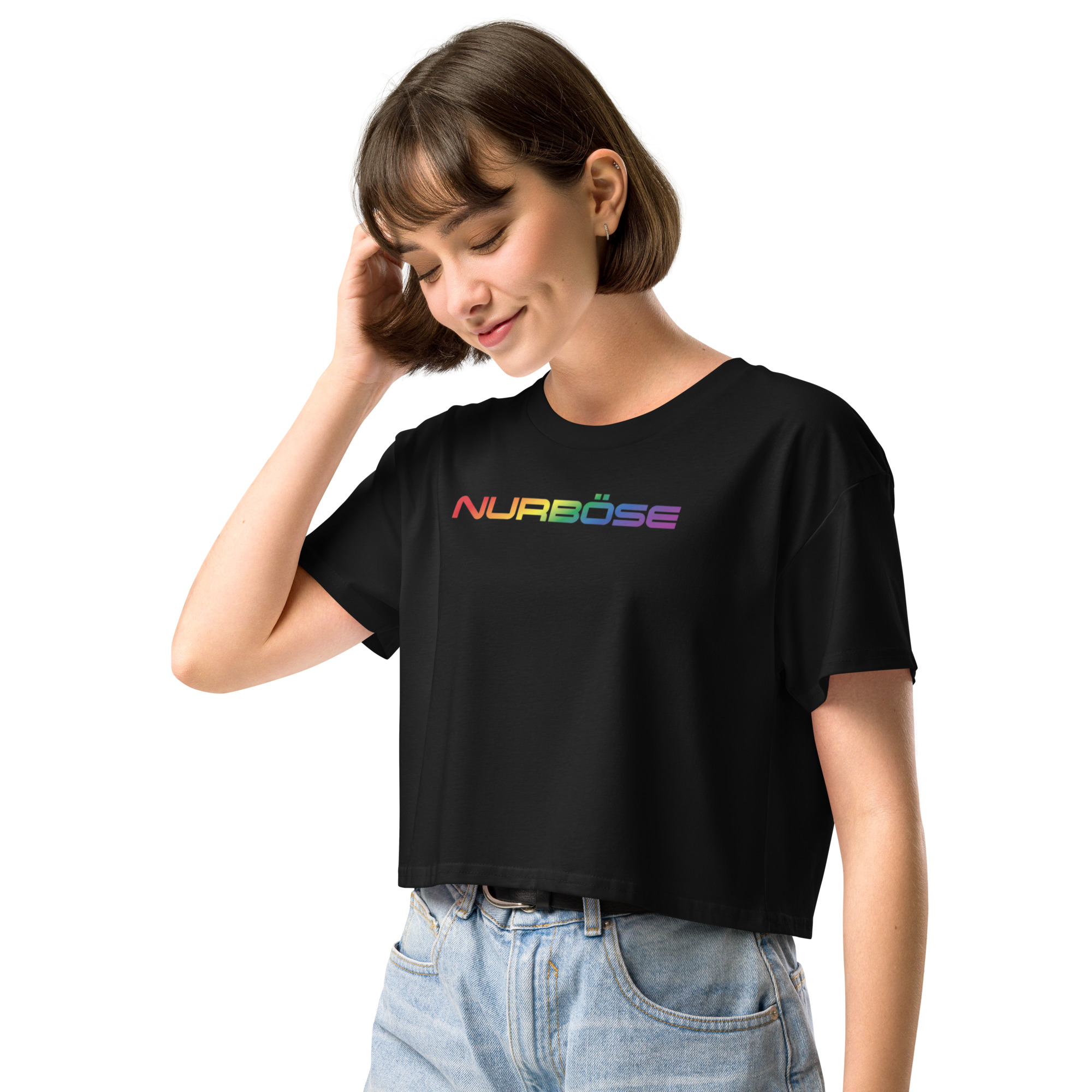Unisex Organic Crop Top PRIDE edition – Schwarz