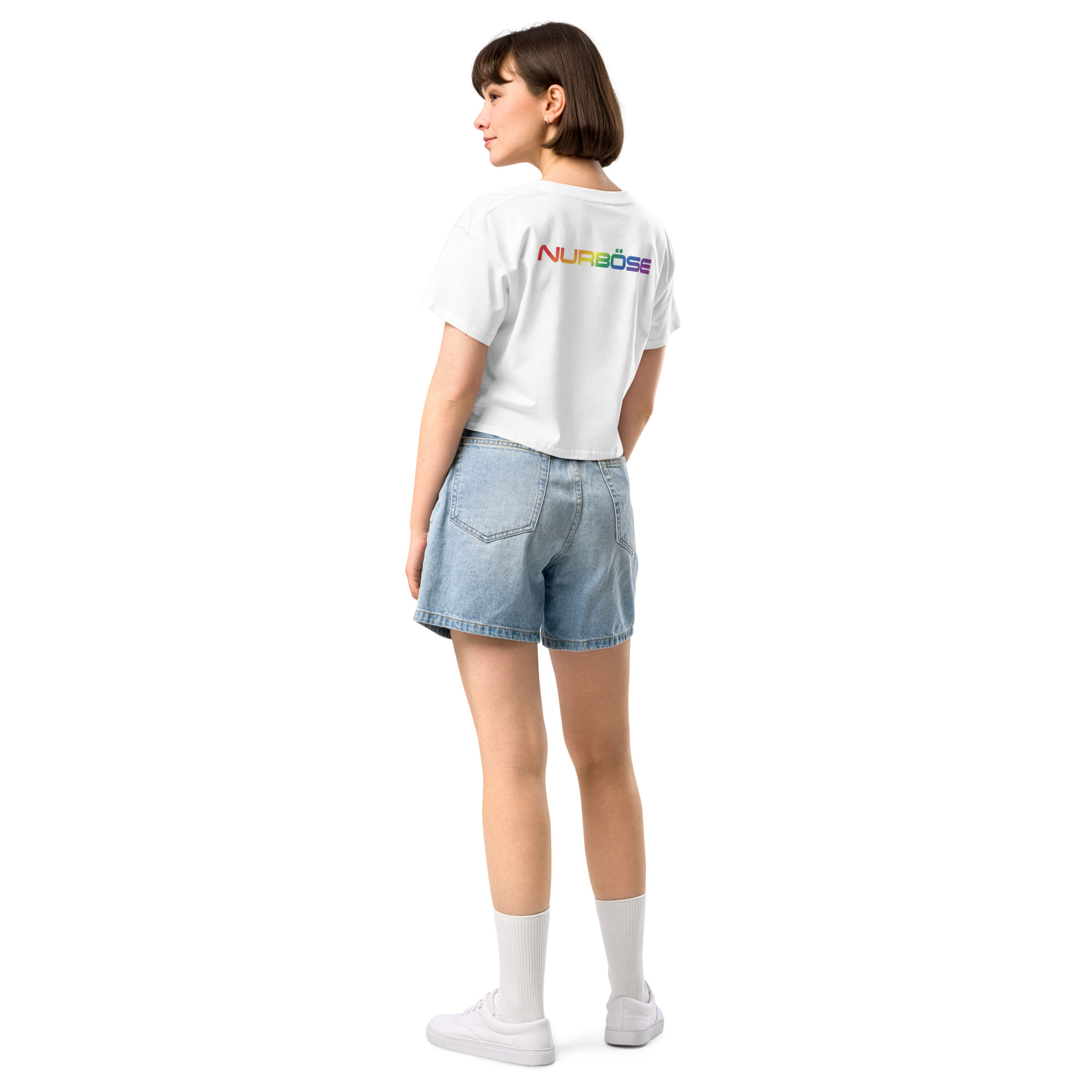 Unisex Organic Crop Top PRIDE edition – Weiß