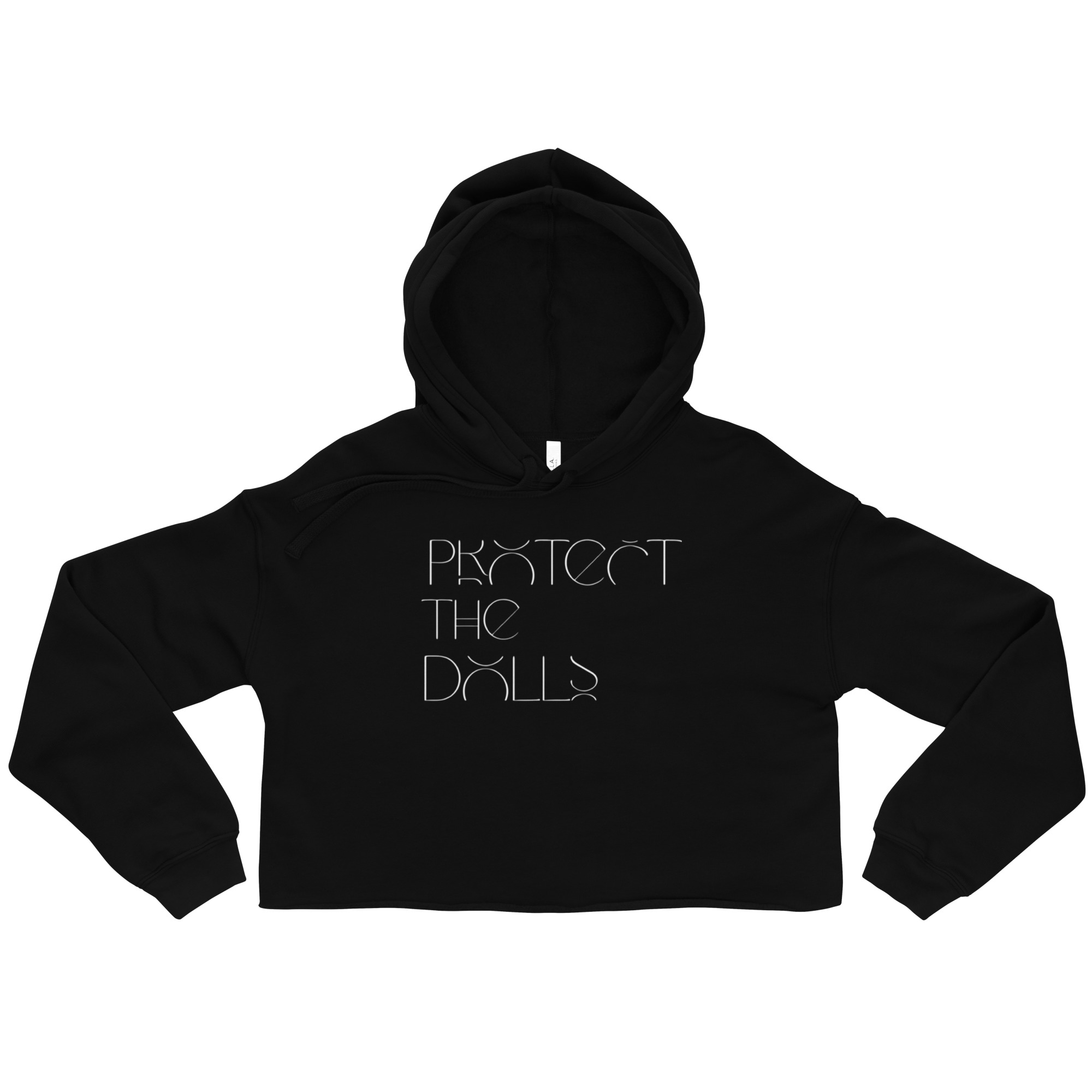 Unisex Organic Cropped Hoodie Protect the Dolls – Schwarz